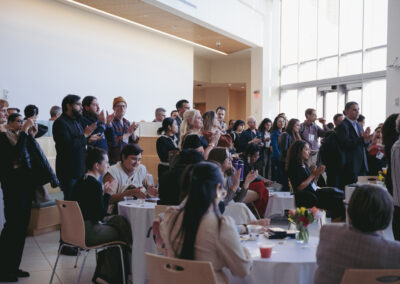 Reception audience listening to a speaker