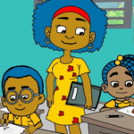 screenshot from Lakou Kajou of teacher and classroom
